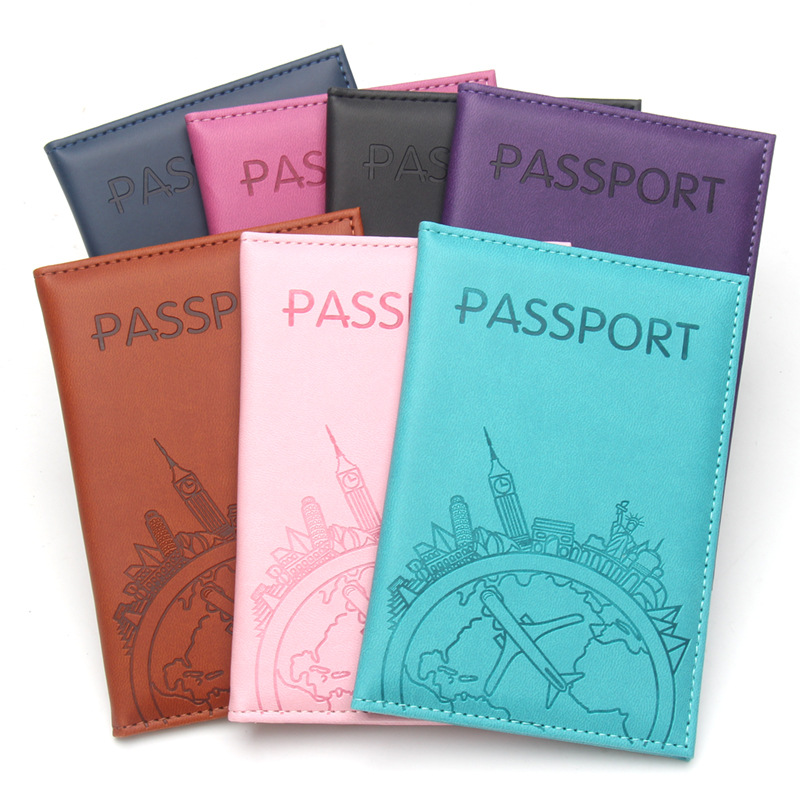 Travel Accessories India - ซองใส่พาสปอร์ตหนังพิมพ์ลาย Global Flight ซองพาสปอร์ตน้ำหนักเบา ซองใส่พาสปอร์ตสำหรับเดินทางโดยเครื่องบิน ซองใส่บัตรประจำตัว
