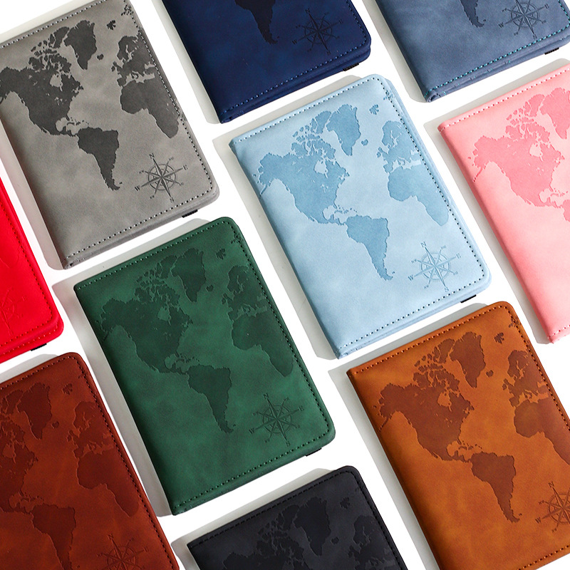 ซองใส่พาสปอร์ตหนังพิมพ์ลายแผนท - Travel Accessories India บทวิจารณ์และราคา