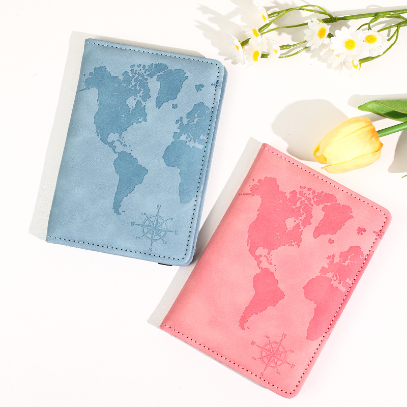 ซองใส่พาสปอร์ตหนังพิมพ์ลายแผนท - Travel Accessories India บทวิจารณ์และราคา