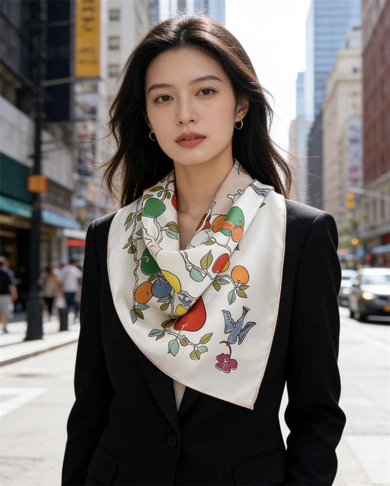 ผ้าพันคอไหมพิมพ์ลาย AB Faced 1 - Travel Accessories Aesthetic บทวิจารณ์และราคา