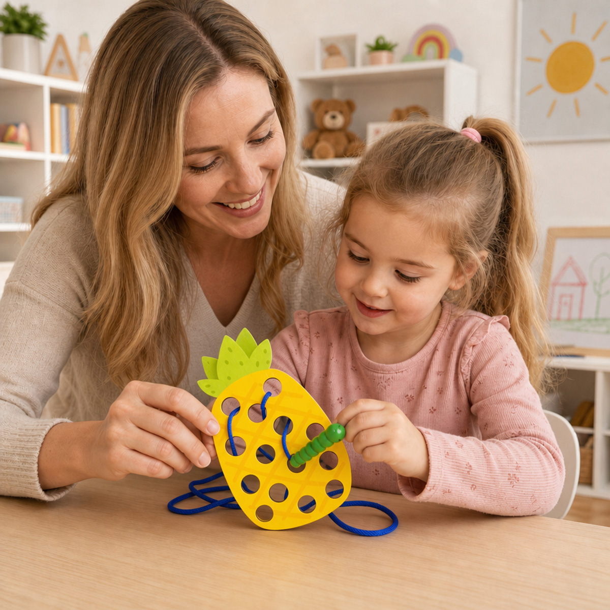 ของเล่นไม้ร้อยเชือกรูปสับปะรด  - Travel Accessories Baby บทวิจารณ์และราคา