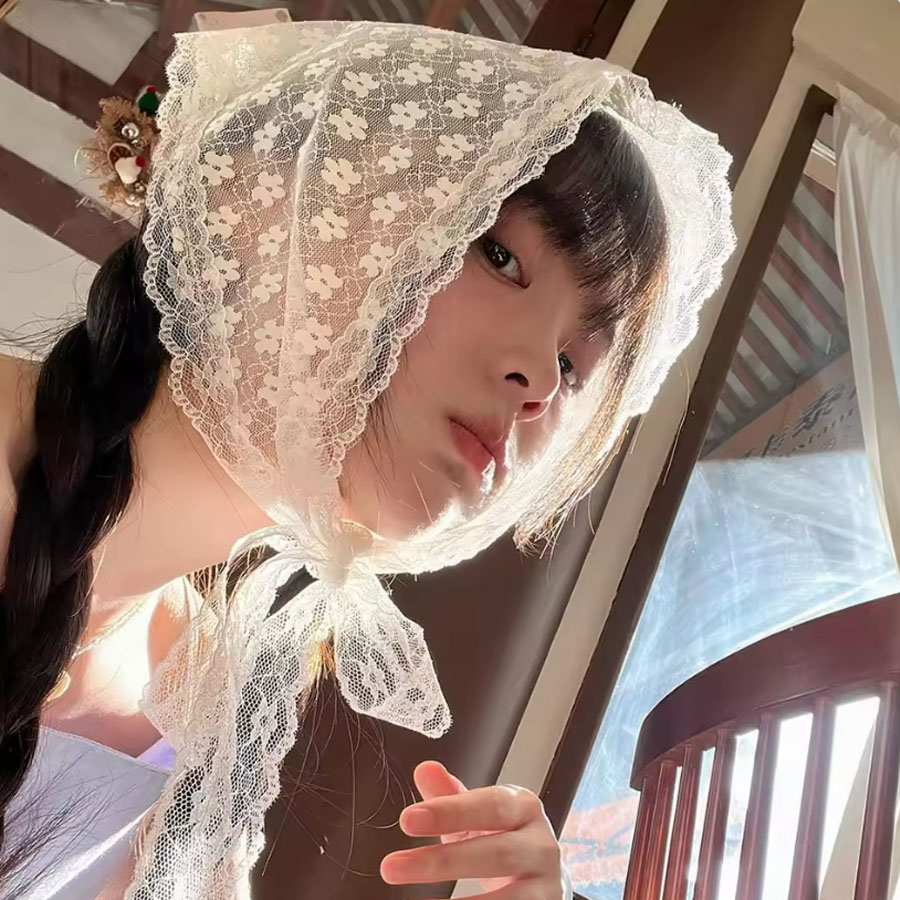 1 ชิ้น ผ้าพันคอผ้าลูกไม้สามเหล - Travel Accessories Aesthetic บทวิจารณ์และราคา