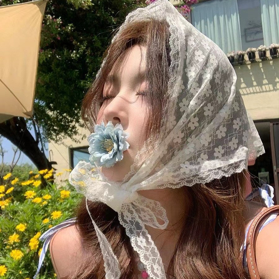 1 ชิ้น ผ้าพันคอผ้าลูกไม้สามเหล - Travel Accessories Aesthetic บทวิจารณ์และราคา